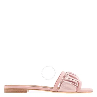 Malone Souliers Ladies Rose Demi Satin Flat Sandals In Pink