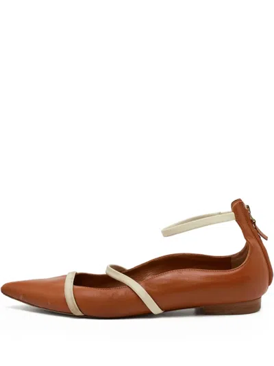 Pre-owned Malone Souliers Leather Ballet Flats In Brown