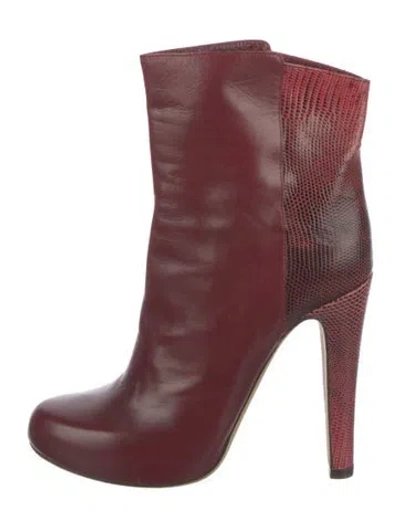 Pre-owned Malone Souliers Leather Boots In Burgundy
