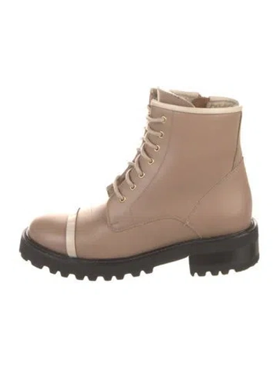 Pre-owned Malone Souliers Leather Combat Boots In Neutral