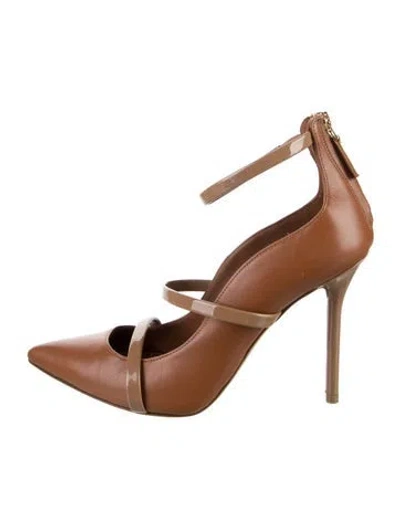 Pre-owned Malone Souliers Leather Cutout Accent Pumps In Neutrals