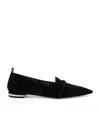 Malone Souliers Dora Suede Pointed-toe Loafers In Black