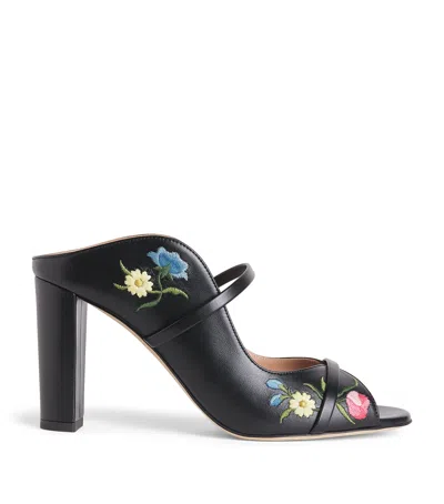 Malone Souliers Leather Embroidered Norah Sandals 85 In Black