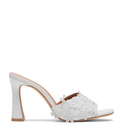 Malone Souliers Leather Flower-embellished Roxanne Sandals 90 In White