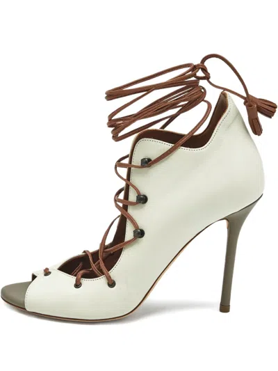 Pre-owned Malone Souliers Leather Lace-up Pumps In Neutral