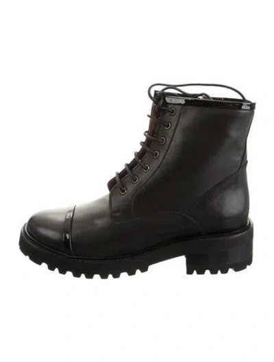 Pre-owned Malone Souliers Leather Lace-up Boots In Black/green