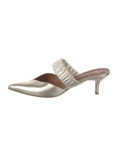 Pre-owned Malone Souliers Leather Mules In Gold