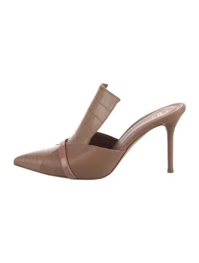 Pre-owned Malone Souliers Leather Mules In Neutral