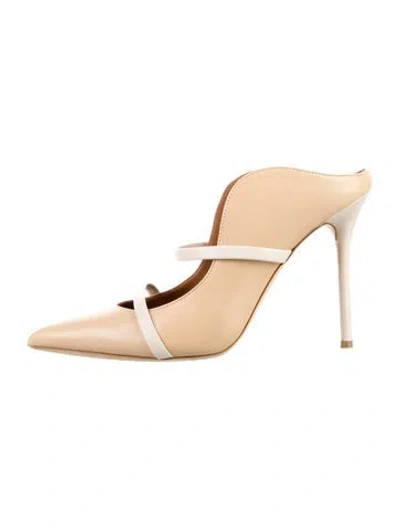 Pre-owned Malone Souliers Leather Mules In Neutral