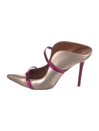 Pre-owned Malone Souliers Leather Mules In Pink