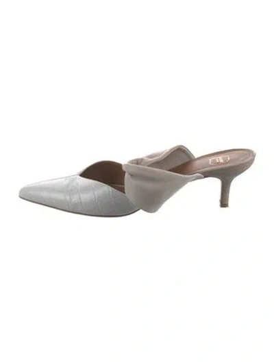 Pre-owned Malone Souliers Leather Mules In Silver