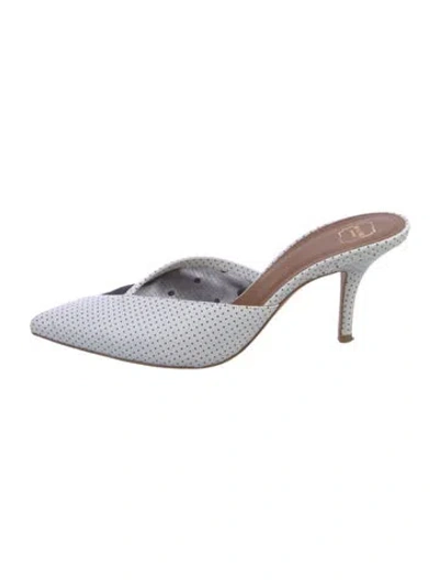 Pre-owned Malone Souliers Leather Mules In Silver