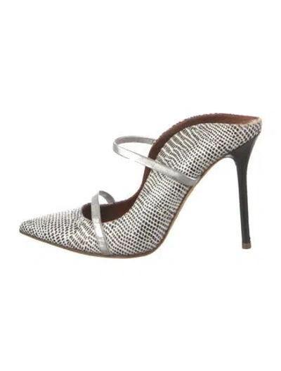 Pre-owned Malone Souliers Leather Mules In White