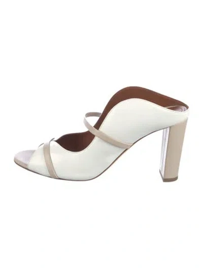Pre-owned Malone Souliers Leather Mules In White