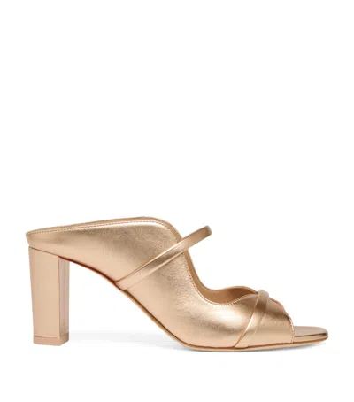 Malone Souliers Leather Norah Heeled Sandals 70 In Gold