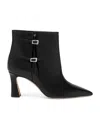Malone Souliers 70mm Giordana Double-buckle Pointed-toe Ankle Boots In Black