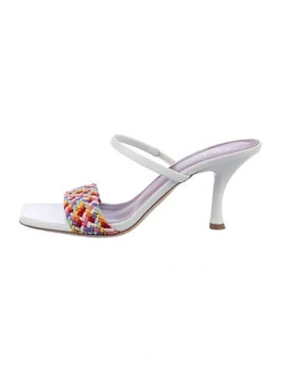 Pre-owned Malone Souliers Leather Patterned Sandals In Silver