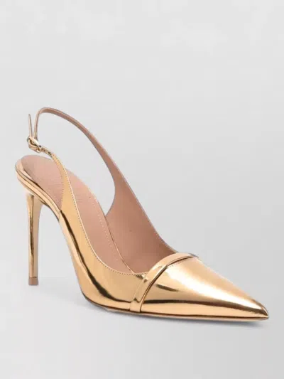 Malone Souliers 90mm Schiffer Metallic Leather Slingback Pumps In Gold