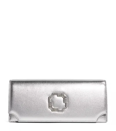 Malone Souliers Leather Vivien Clutch Bag In Silver