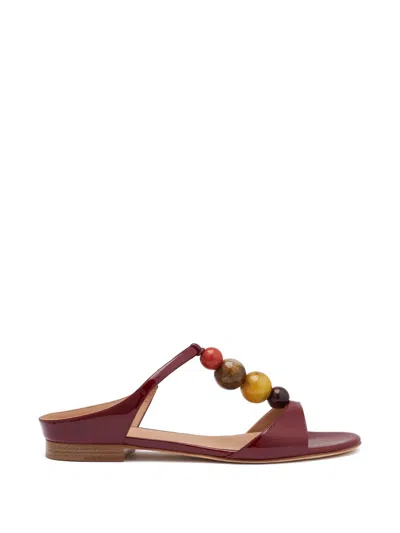 Malone Souliers Lena Bead-embellished Patent-leather Sandals In Multi