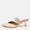 Malone Souliers Light Yellow Raffia And Cord Maisie Pointed Toe Mules In Yellow