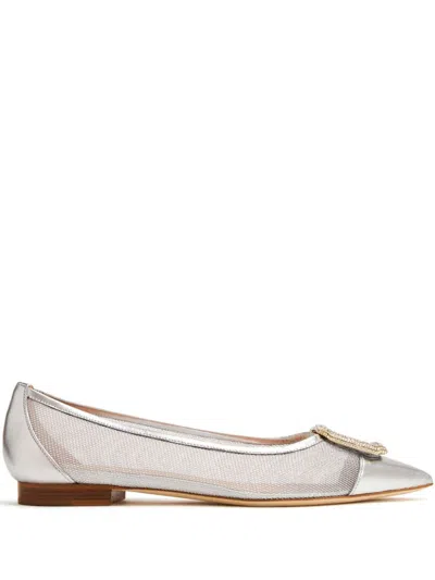 Malone Souliers Lina Ballerina Shoes In Silver