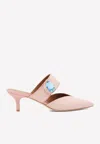 Malone Souliers Lola 45 Mules In Croc-embossed Leather In Rose