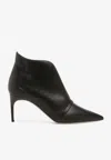 Malone Souliers Loren Leather V-cut Stiletto Booties In Black