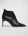 Malone Souliers Loren Leather V-cut Stiletto Booties In Black