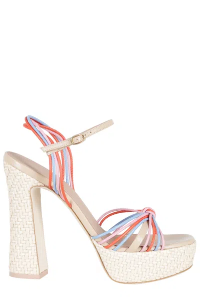 Malone Souliers Lucille Strappy Leather Platform Sandals In Multi