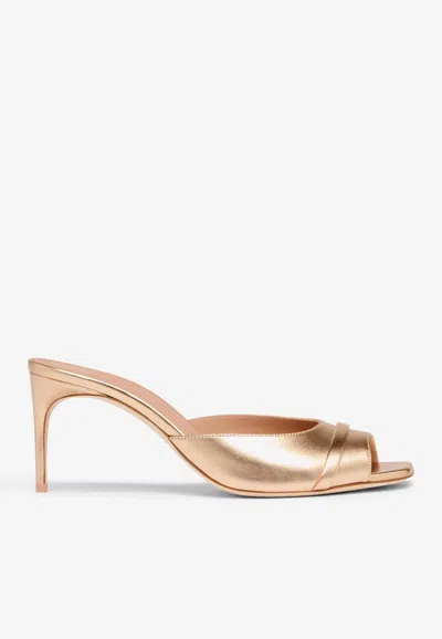 Malone Souliers Lumi 70 Metallic Leather Sandals In Gold