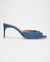 Malone Souliers Lumi Denim Stiletto Sandals In Indigo