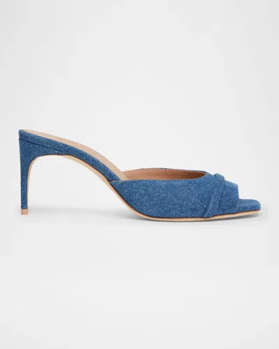 Malone Souliers Lumi Denim Stiletto Sandals In Indigo