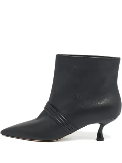 Pre-owned Malone Souliers Madison Ankle Leather Boots In Black