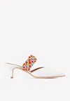 Malone Souliers Maisie 45 Nappa Leather Mules With Braided Strap In White