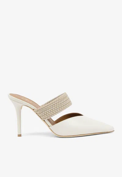 Malone Souliers Maisie 85mm Leather Mules In Cream