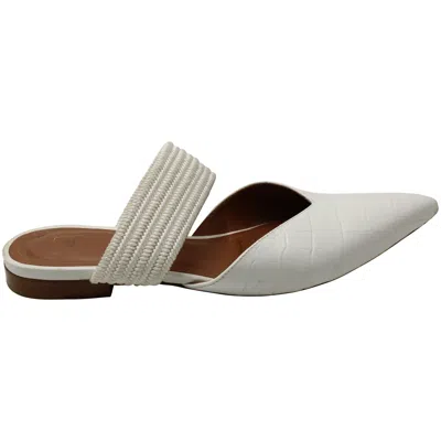 Malone Souliers Maisie Flat Mules In White Leather