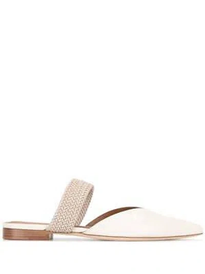 Pre-owned Malone Souliers Maisie Flat In White