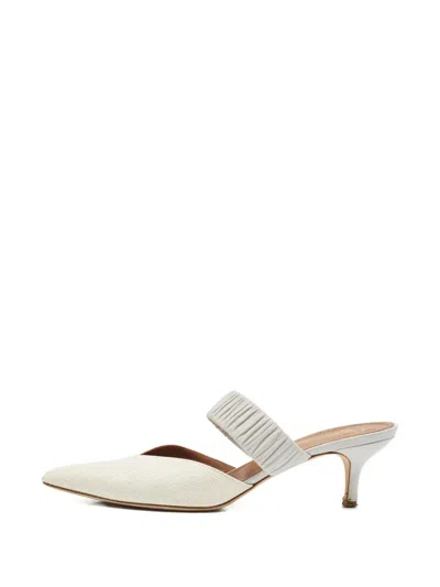 Pre-owned Malone Souliers Maisie Pointed-toe Mules In White