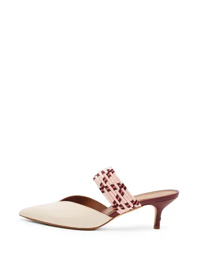 Pre-owned Malone Souliers Maisie Rope Strap Mules In Neutral