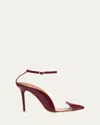 Malone Souliers Malia M-shaped Pointed Cap Toe Leather Pumps In Burgundy