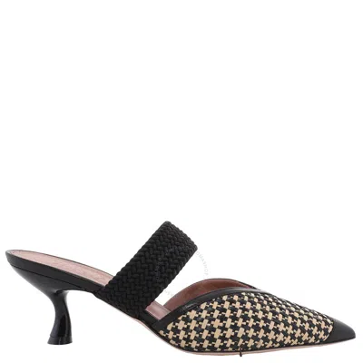 Malone Souliers Manu Raffia Mule Pumps In Black