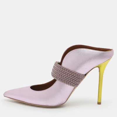 Pre-owned Malone Souliers Mara Size 39 Metallic Purple Leather Mules