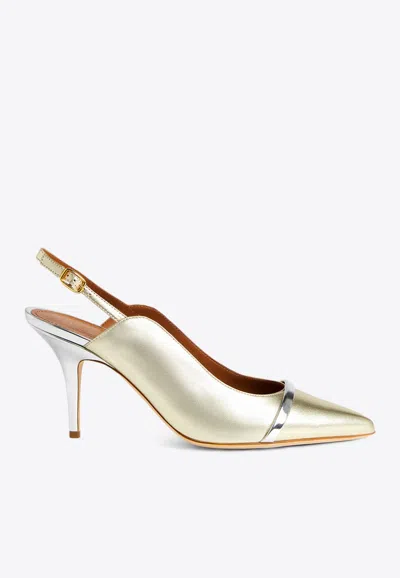 Malone Souliers Marion 70 Metallic Leather Slingback Pumps In Gold