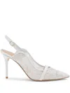 Malone Souliers Marion 85mm Lace Slingbacks In White