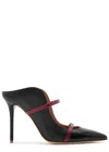 Malone Souliers Maureen 100 Pointed Leather Mules In Black Red