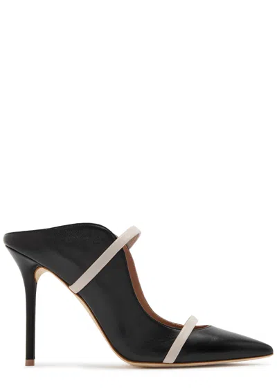 Malone Souliers Maureen 100 Leather Mules In Black And White
