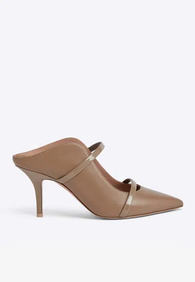 Malone Souliers Maureen 100 Leather Mules In Taupe