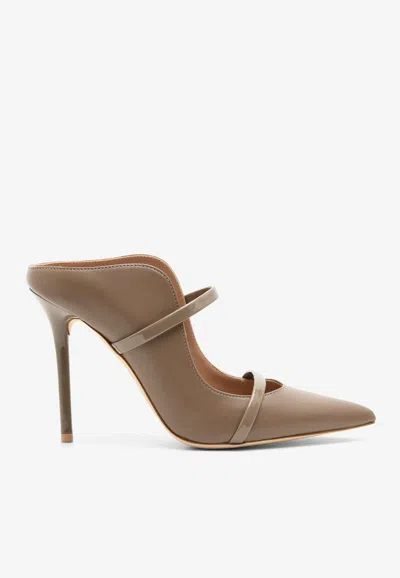 Malone Souliers Maureen 100 Nappa Leather Mules In Taupe