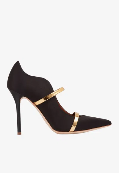 Malone Souliers Maureen 100 Pointed Pumps In Satin In Black